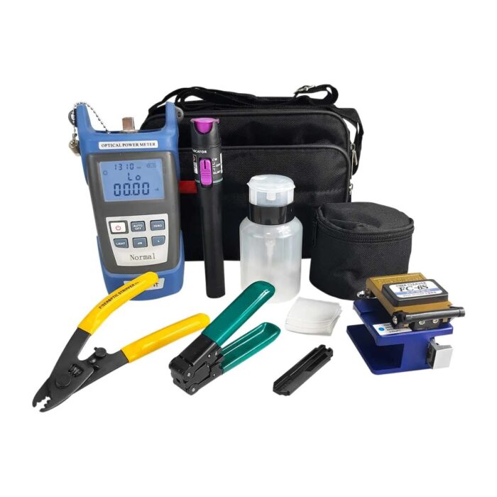 KIT FTTH COMPLETO COM CLIVADOR, POWER METER, VFL, DECAPADOR ACRILATO, DECAPADOR DROP, GABARITO E BOLSA