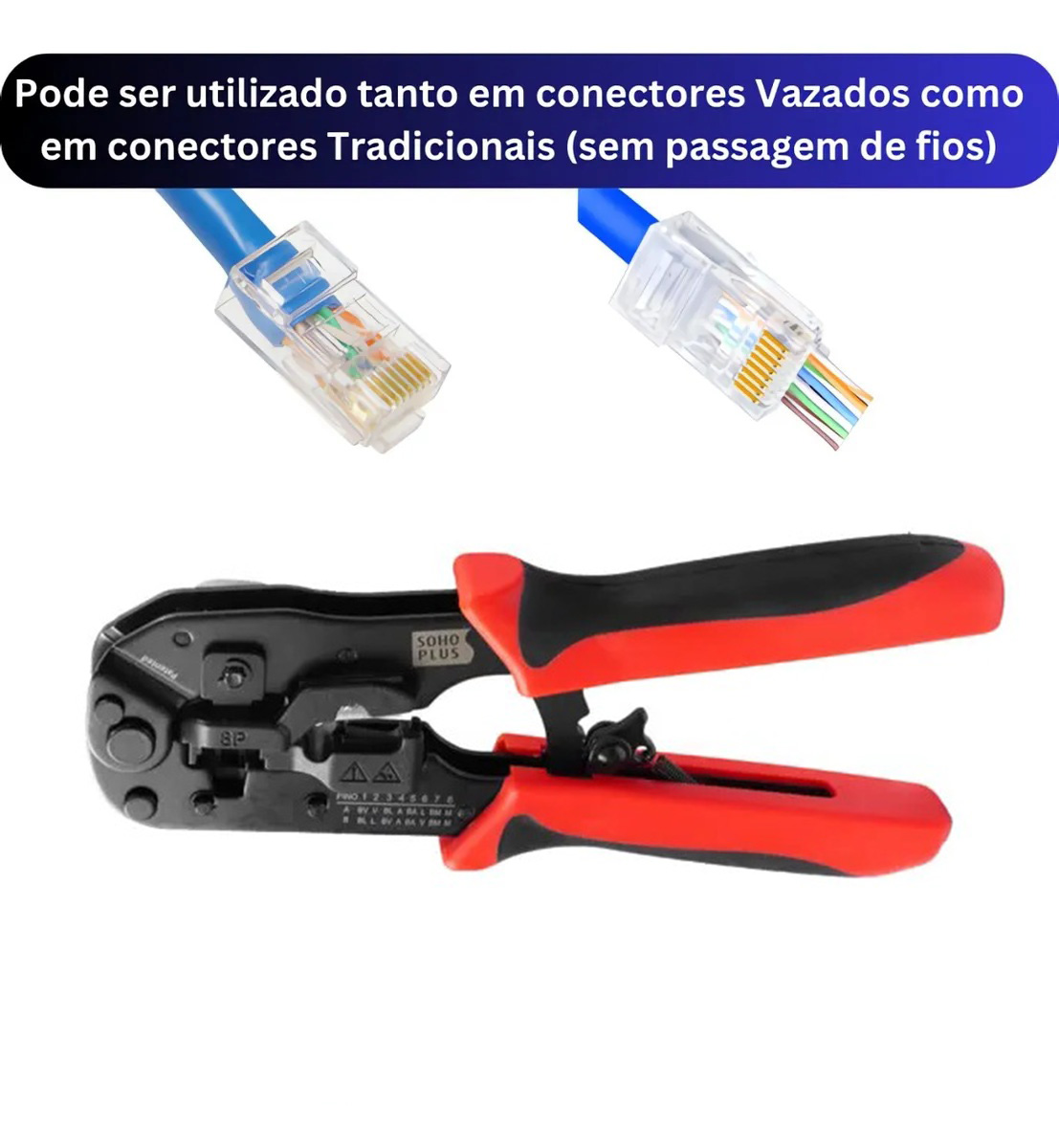 ALICATE DE CRIMPAGEM 8P/6P EZ CRIMP PARA CONECTORES DE PASSAGEM (FURUKAWA) - Imagem 3